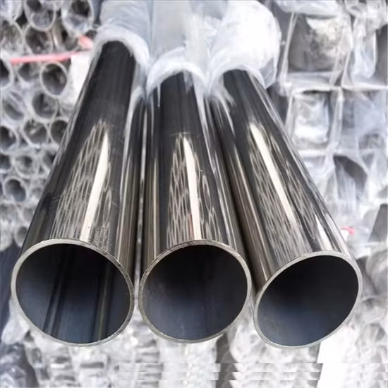 Tube carré rond Ss ASTM AISI 201 304 316 316L 430 Décapage Ba 2b Acier inoxydable laminé à chaud à froid brillant poli sans soudure / Tuyau soudé pour matériaux de construction